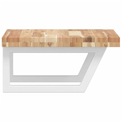 vidaXL Basin Shelf Wall Mounted Steel and Solid Wood Acacia 5