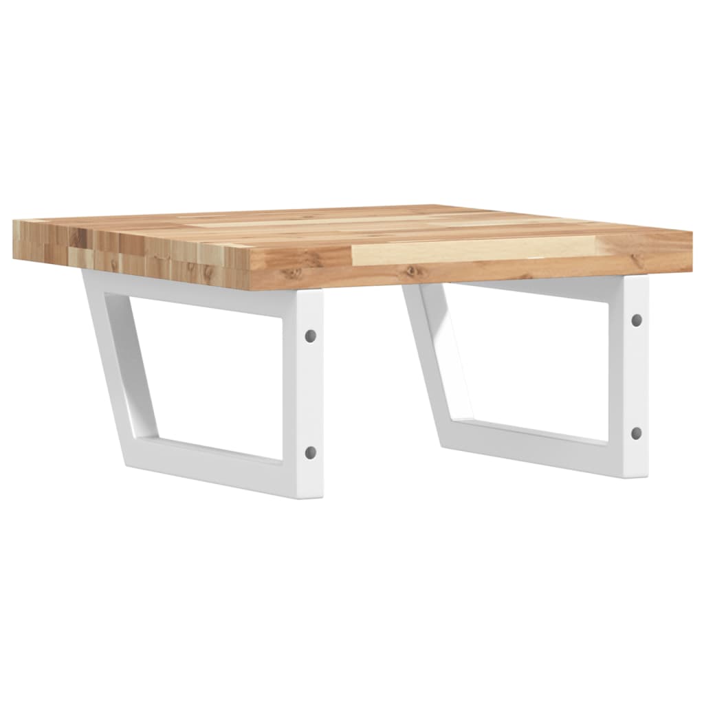 vidaXL Basin Shelf Wall Mounted Steel and Solid Wood Acacia 6