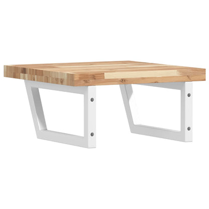vidaXL Basin Shelf Wall Mounted Steel and Solid Wood Acacia 6