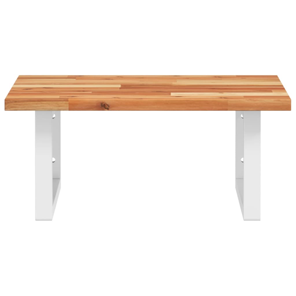 vidaXL Basin Shelf Wall Mounted Steel and Solid Wood Acacia 4