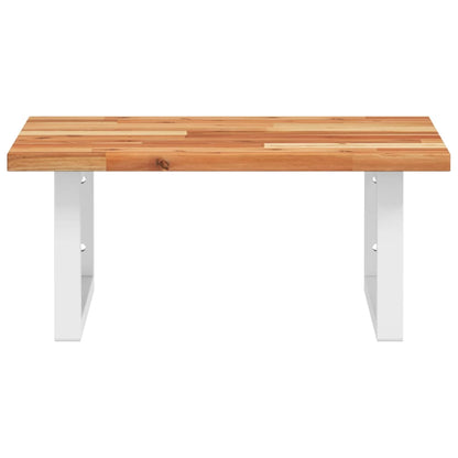 vidaXL Basin Shelf Wall Mounted Steel and Solid Wood Acacia 4