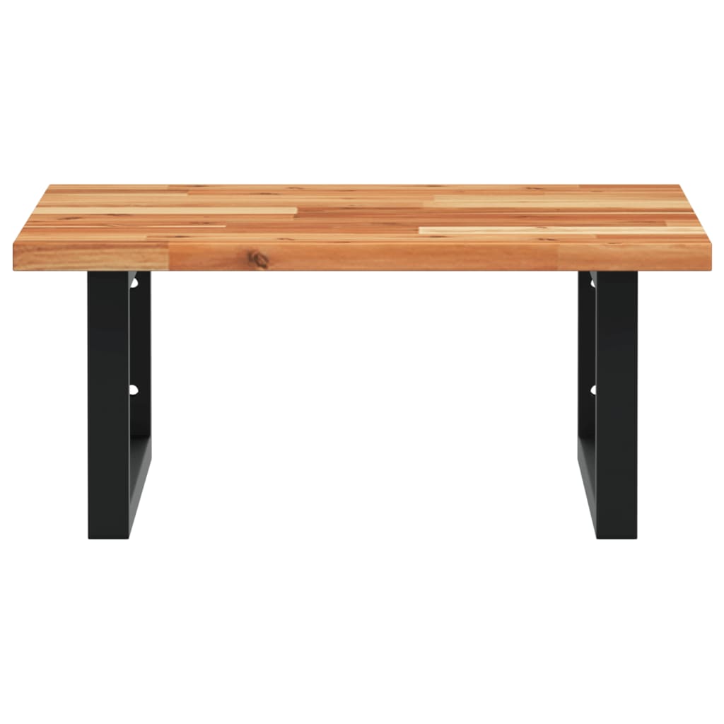vidaXL Basin Shelf Wall Mounted Steel and Solid Wood Acacia 4