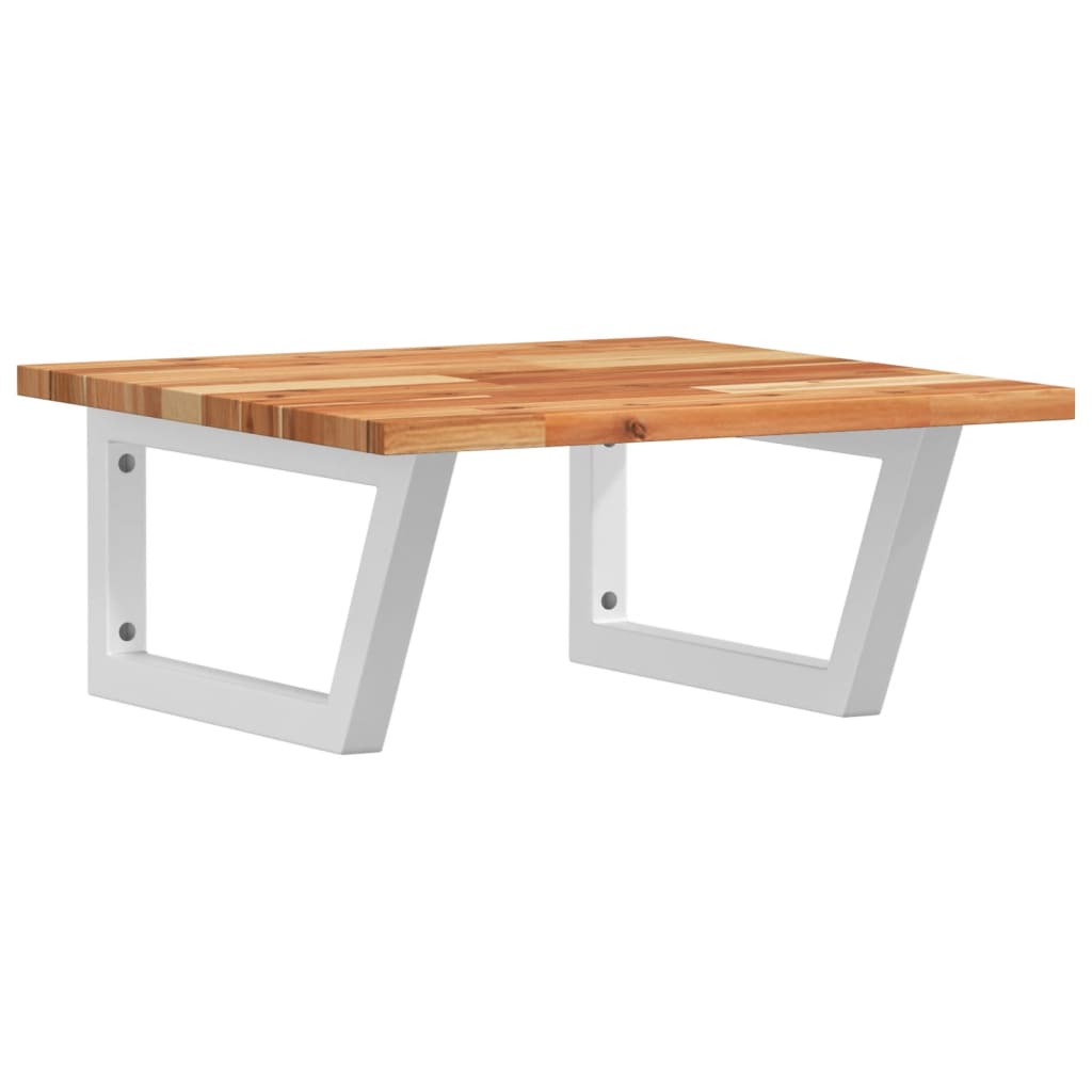 vidaXL Basin Shelf Wall Mounted Steel and Solid Wood Acacia 2