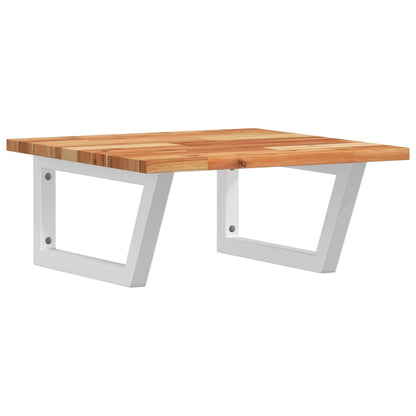 vidaXL Basin Shelf Wall Mounted Steel and Solid Wood Acacia 2