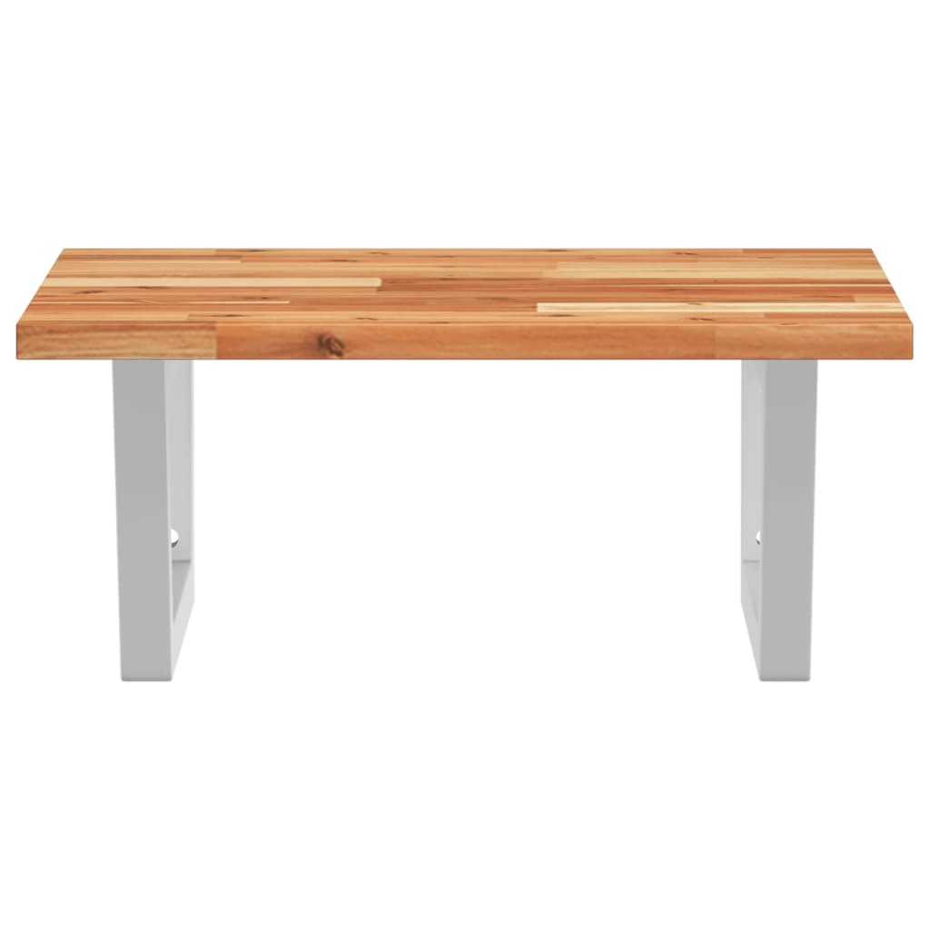 vidaXL Basin Shelf Wall Mounted Steel and Solid Wood Acacia 4