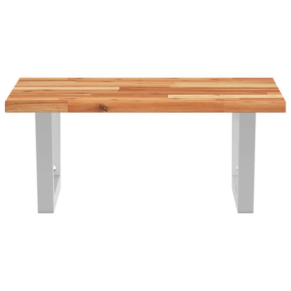 vidaXL Basin Shelf Wall Mounted Steel and Solid Wood Acacia 4