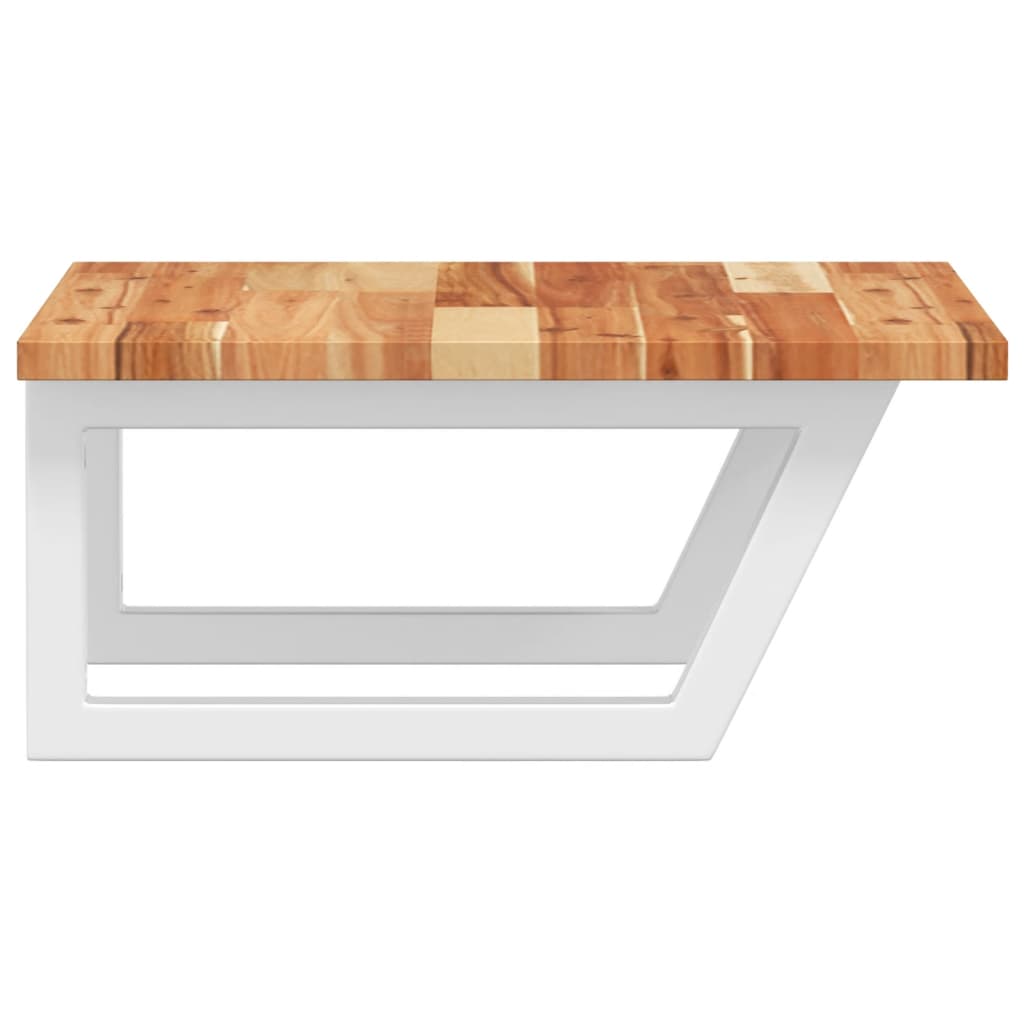 vidaXL Basin Shelf Wall Mounted Steel and Solid Wood Acacia 5