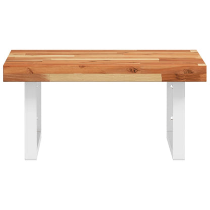 vidaXL Basin Shelf Wall Mounted Steel and Solid Wood Acacia 4