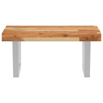 vidaXL Basin Shelf Wall Mounted Steel and Solid Wood Acacia 4