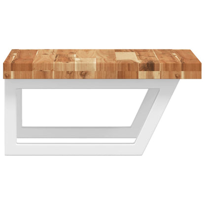 vidaXL Basin Shelf Wall Mounted Steel and Solid Wood Acacia 5