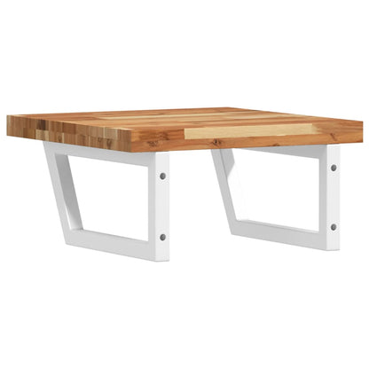 vidaXL Basin Shelf Wall Mounted Steel and Solid Wood Acacia 6