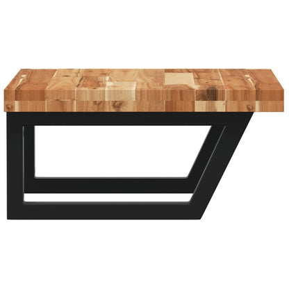 vidaXL Basin Shelf Wall Mounted Steel and Solid Wood Acacia 5