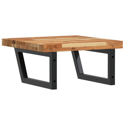 vidaXL Basin Shelf Wall Mounted Steel and Solid Wood Acacia 6