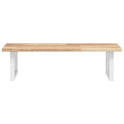 vidaXL Basin Shelf Wall Mounted Steel and Solid Wood Acacia 4