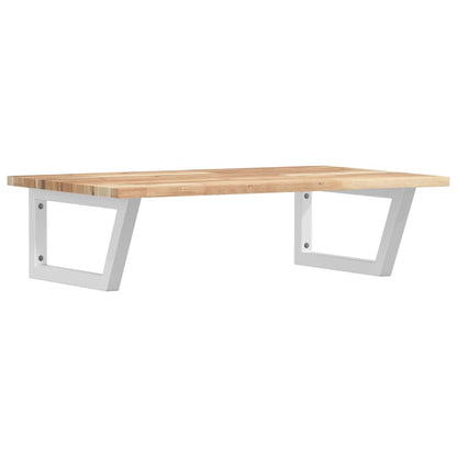 vidaXL Basin Shelf Wall Mounted Steel and Solid Wood Acacia 2