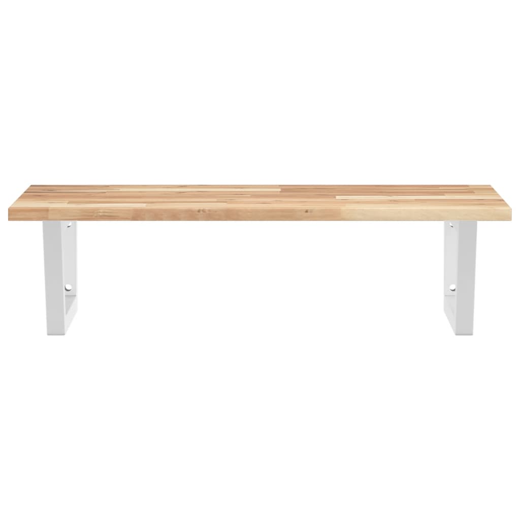 vidaXL Basin Shelf Wall Mounted Steel and Solid Wood Acacia 4