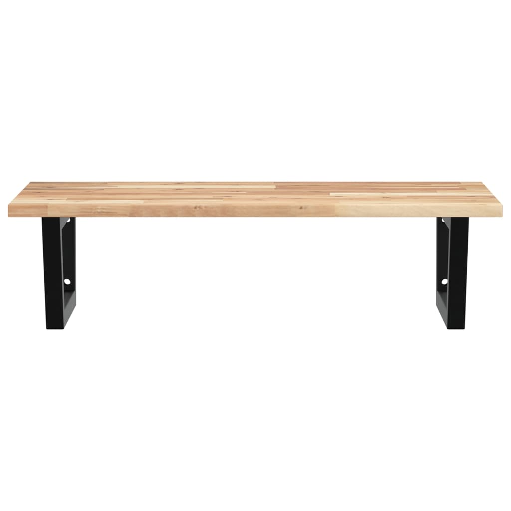 vidaXL Basin Shelf Wall Mounted Steel and Solid Wood Acacia 4