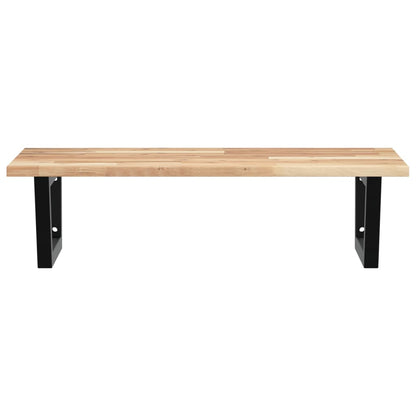 vidaXL Basin Shelf Wall Mounted Steel and Solid Wood Acacia 4