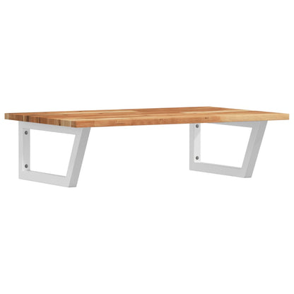vidaXL Basin Shelf Wall Mounted Steel and Solid Wood Acacia 2