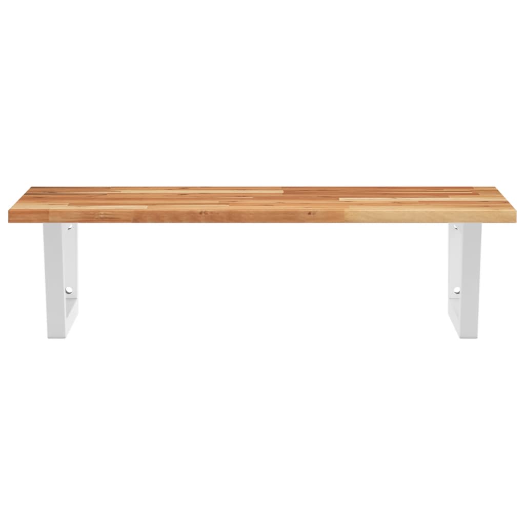 vidaXL Basin Shelf Wall Mounted Steel and Solid Wood Acacia 4