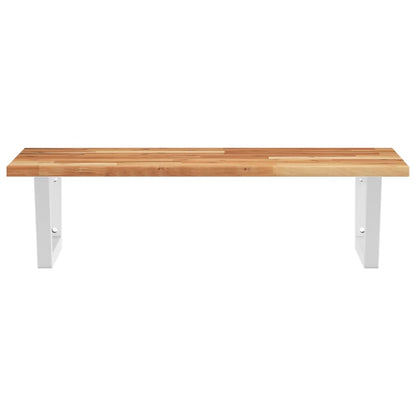 vidaXL Basin Shelf Wall Mounted Steel and Solid Wood Acacia 4