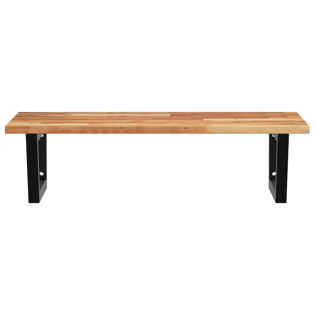 vidaXL Basin Shelf Wall Mounted Steel and Solid Wood Acacia 4