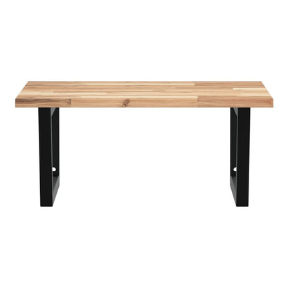 Basin Shelf Wall Mounted Steel and Solid Wood Acacia Trapezium Width 60 cm Brown and black 2 cm