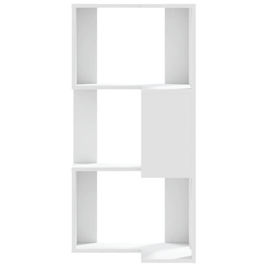 vidaXL Corner Bookcase 3-Tier White 50x50x102 cm Engineered Wood 4