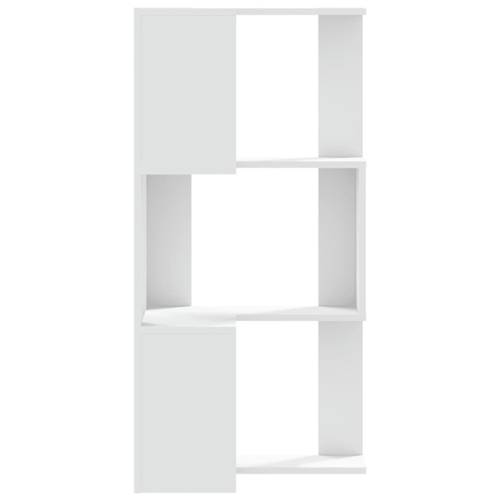 vidaXL Corner Bookcase 3-Tier White 50x50x102 cm Engineered Wood 5