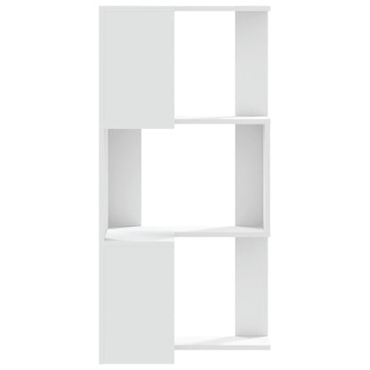 vidaXL Corner Bookcase 3-Tier White 50x50x102 cm Engineered Wood 5