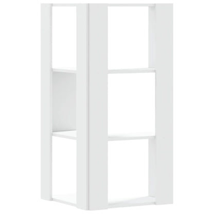 vidaXL Corner Bookcase 3-Tier White 50x50x102 cm Engineered Wood 6