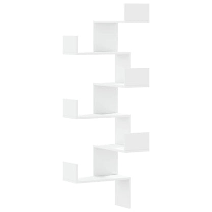 vidaXL Wall Corner Shelf White 45x45x147 cm Engineered Wood 2