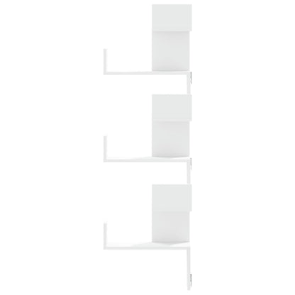 vidaXL Wall Corner Shelf White 45x45x147 cm Engineered Wood 4