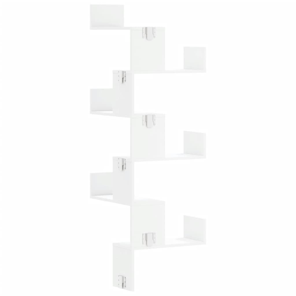 vidaXL Wall Corner Shelf White 45x45x147 cm Engineered Wood 6