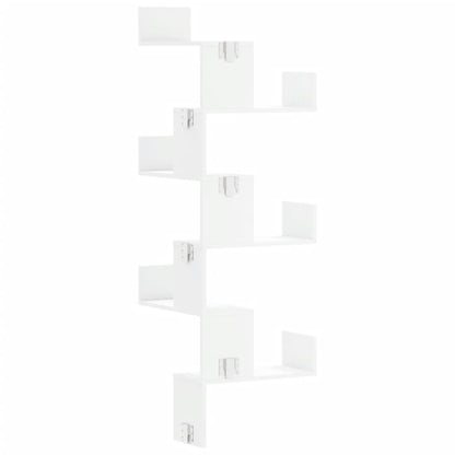 vidaXL Wall Corner Shelf White 45x45x147 cm Engineered Wood 6
