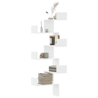 vidaXL Wall Corner Shelf White 45x45x147 cm Engineered Wood 1