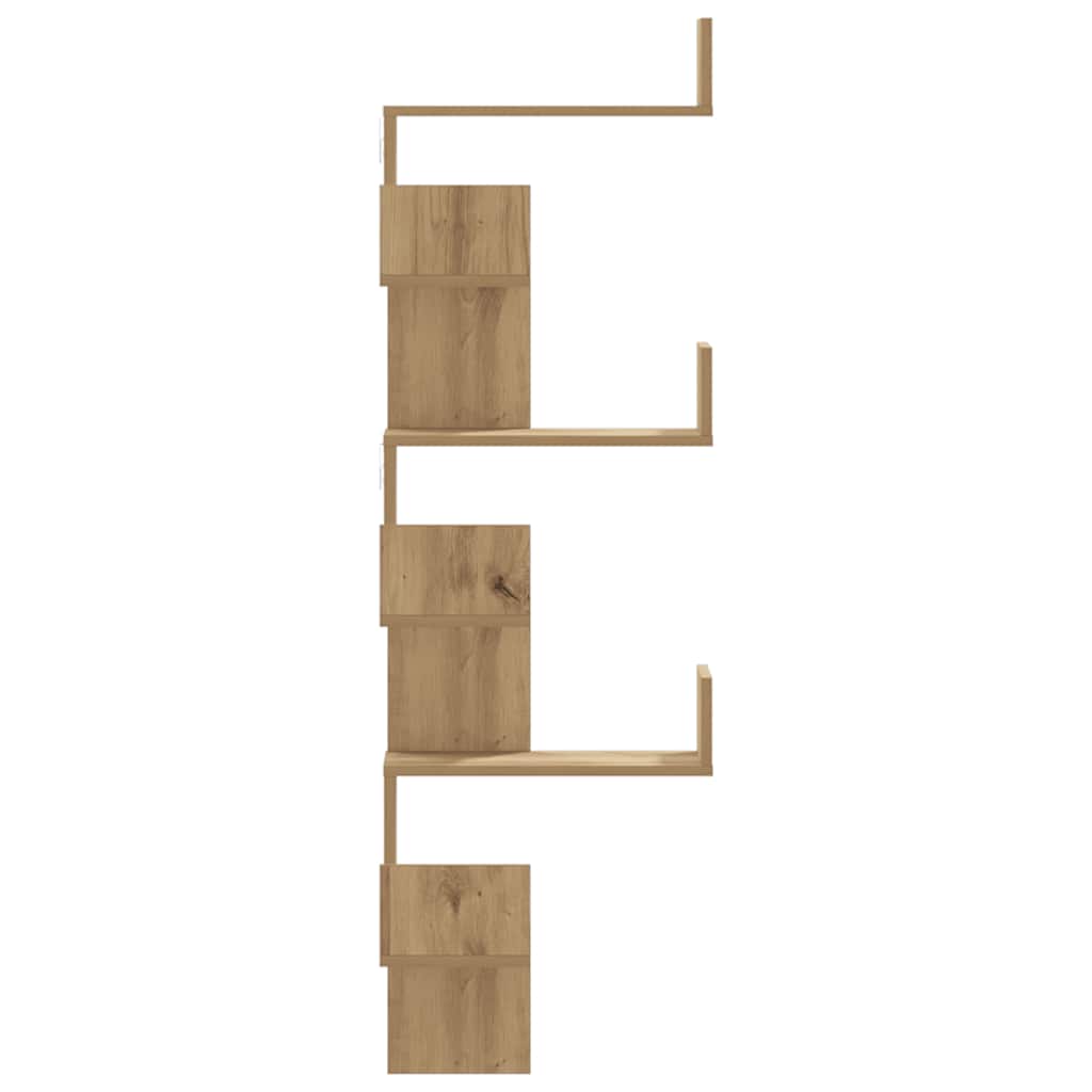 vidaXL Wall Corner Shelf Artisian Oak 45x45x147 cm Engineered Wood 4