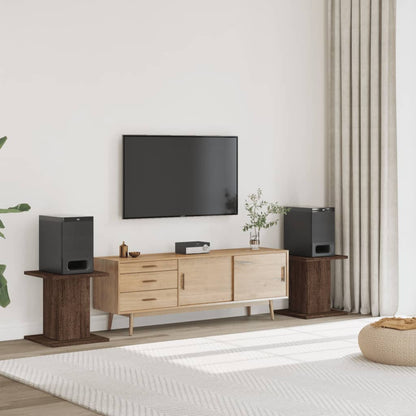 vidaXL Speaker Stands 2 pcs Brown Oak 30x30x40 cm Engineered Wood 1