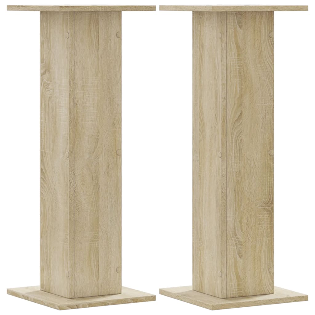 vidaXL Speaker Stands 2 pcs Sonoma Oak 30x30x80 cm Engineered Wood 2