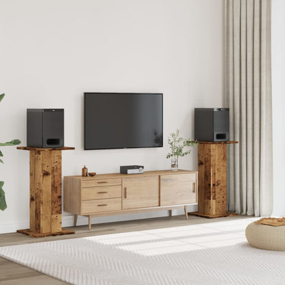 vidaXL Speaker Stands 2 pcs Old Wood 30x30x80 cm Engineered Wood 1