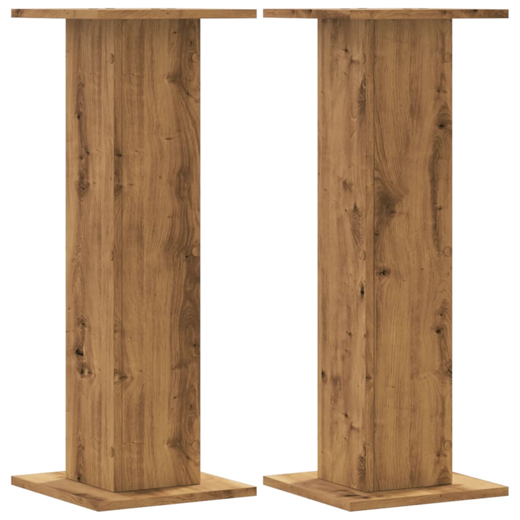 vidaXL Speaker Stands 2 pcs Artisan Oak 30x30x80 cm Engineered Wood 2