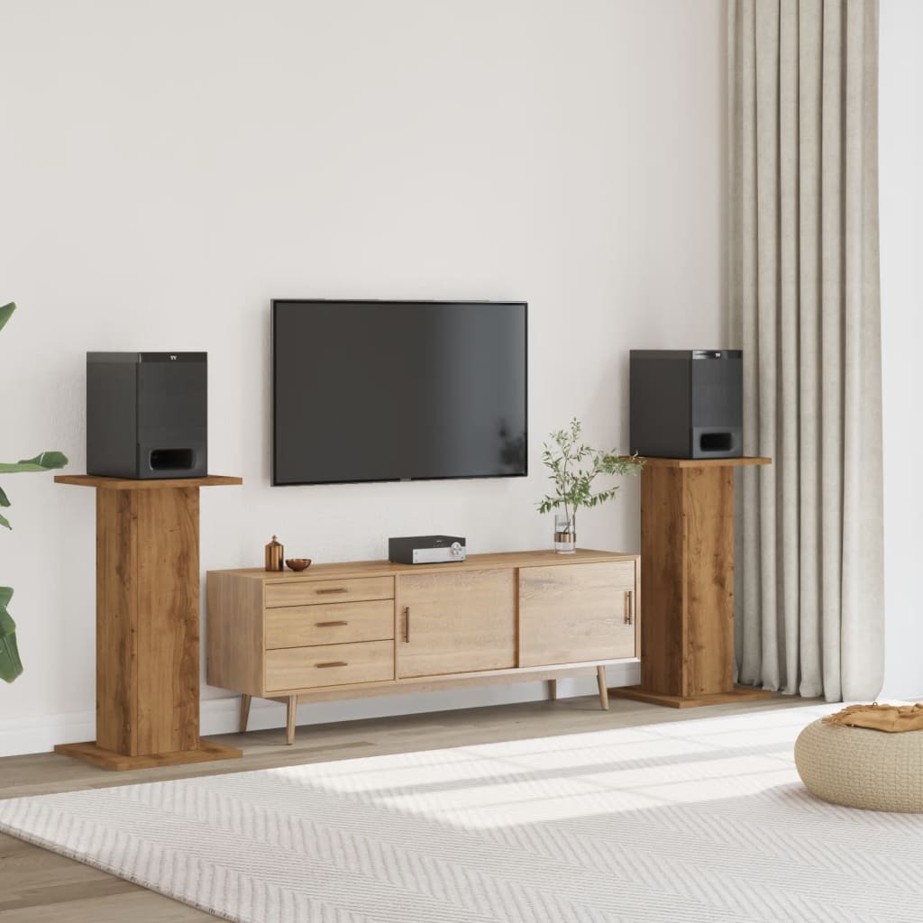 vidaXL Speaker Stands 2 pcs Artisan Oak 30x30x80 cm Engineered Wood 1