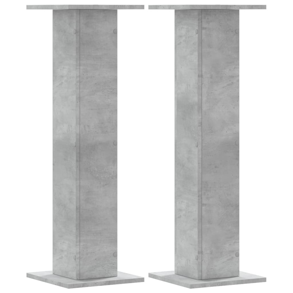 vidaXL Speaker Stands 2 pcs Concrete Grey 30x30x95 cm Engineered Wood 2