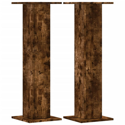 vidaXL Speaker Stands 2 pcs Smoked Oak 30x30x95 cm Engineered Wood 2