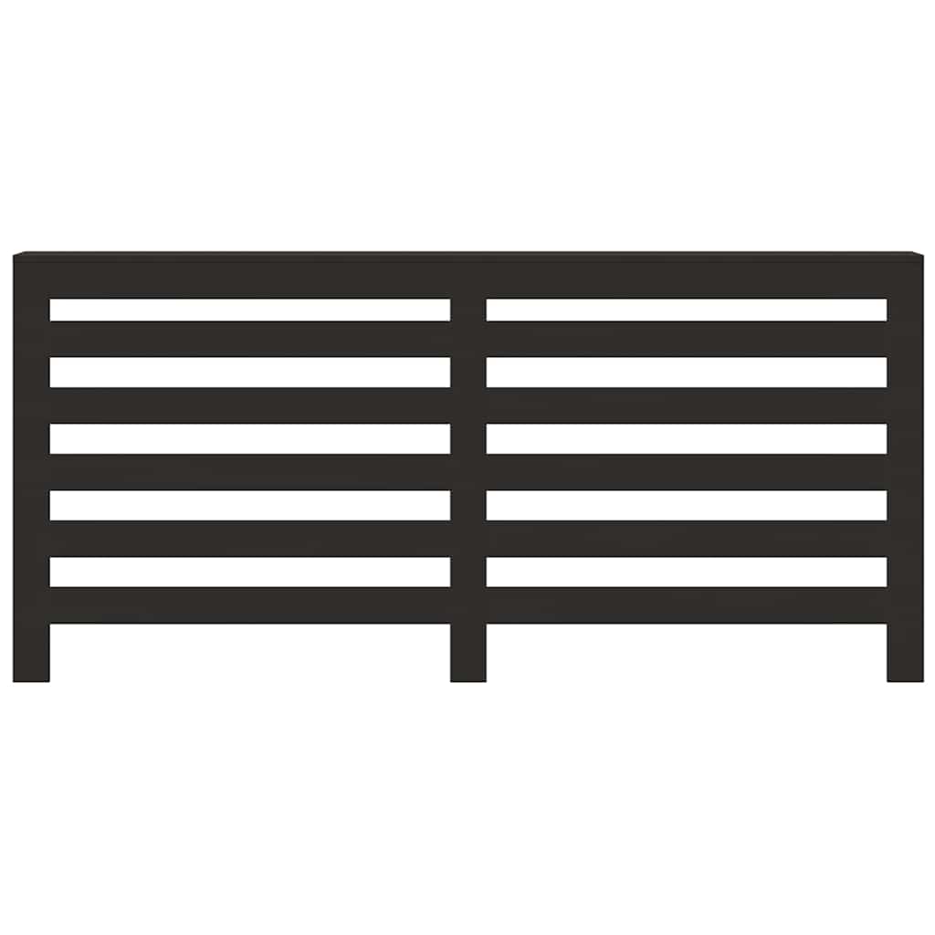 Radiator Cover 175x20x82 cm Engineered Wood Depth 20 cm Horizontal slats Width 175 cm Black