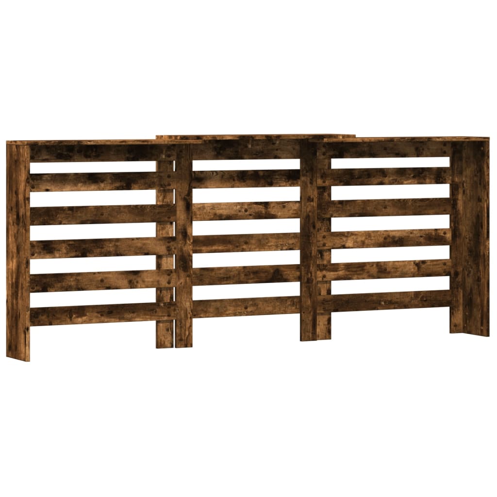 vidaXL Radiator Cover Smoked Oak 205 x 21.5 x 83.5 cm Engineered Wood 4