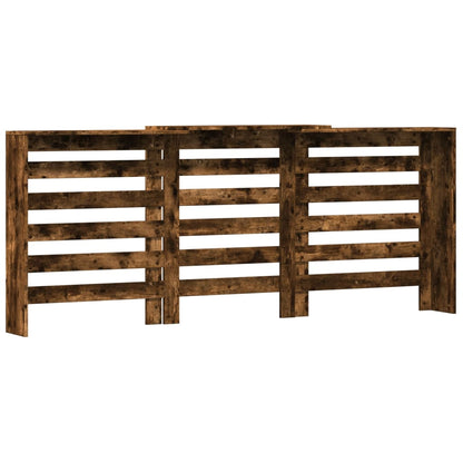 vidaXL Radiator Cover Smoked Oak 205 x 21.5 x 83.5 cm Engineered Wood 4