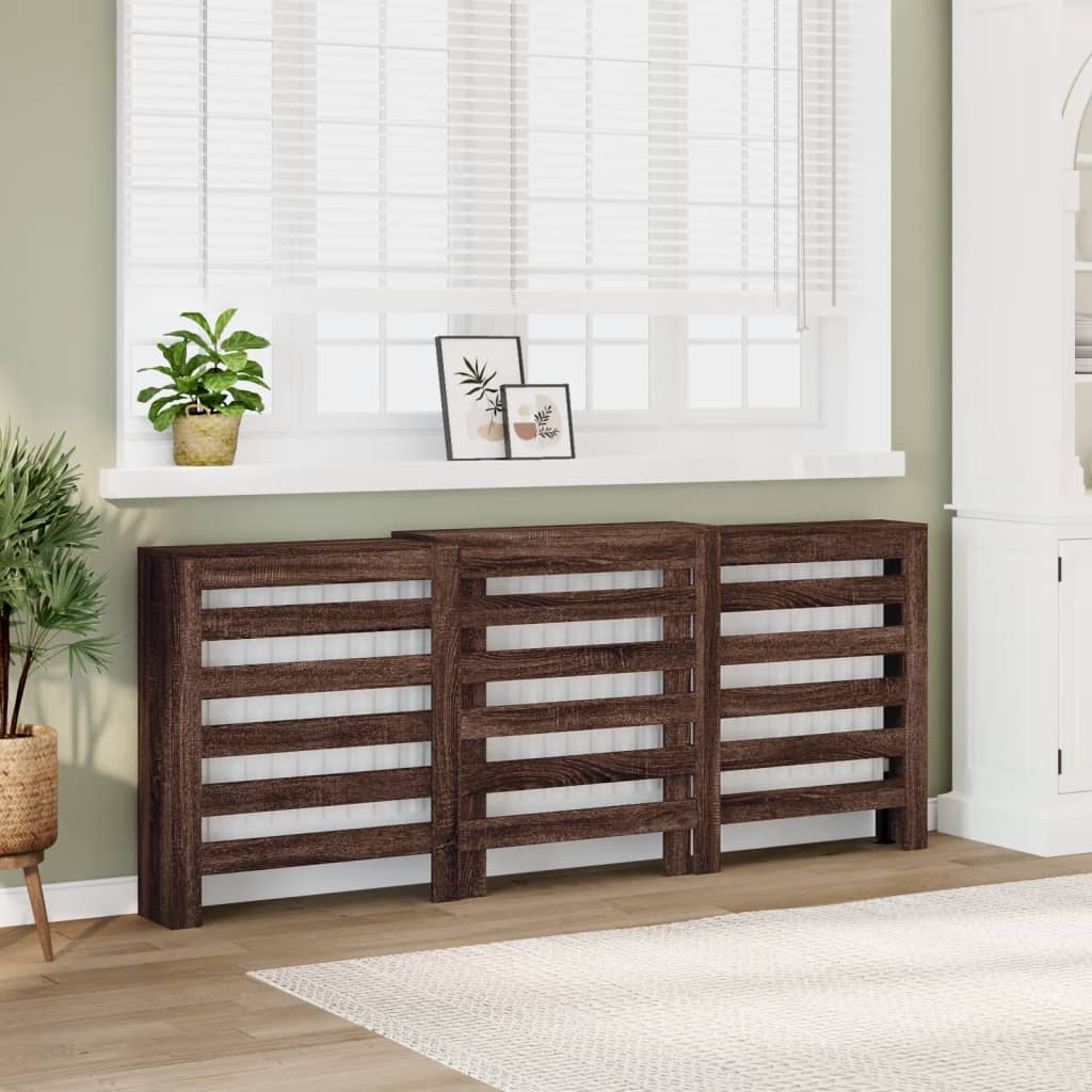 vidaXL Radiator Cover Brown Oak 205x21.5x83.5 cm Engineered Wood 1