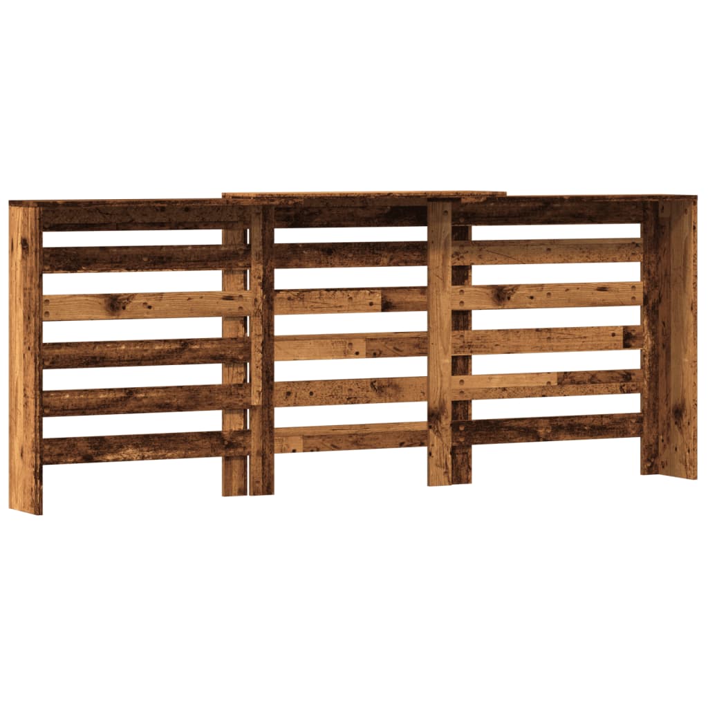 vidaXL Radiator Cover Old Wood 205 x 21.5 x 83.5 cm Engineered Wood 5