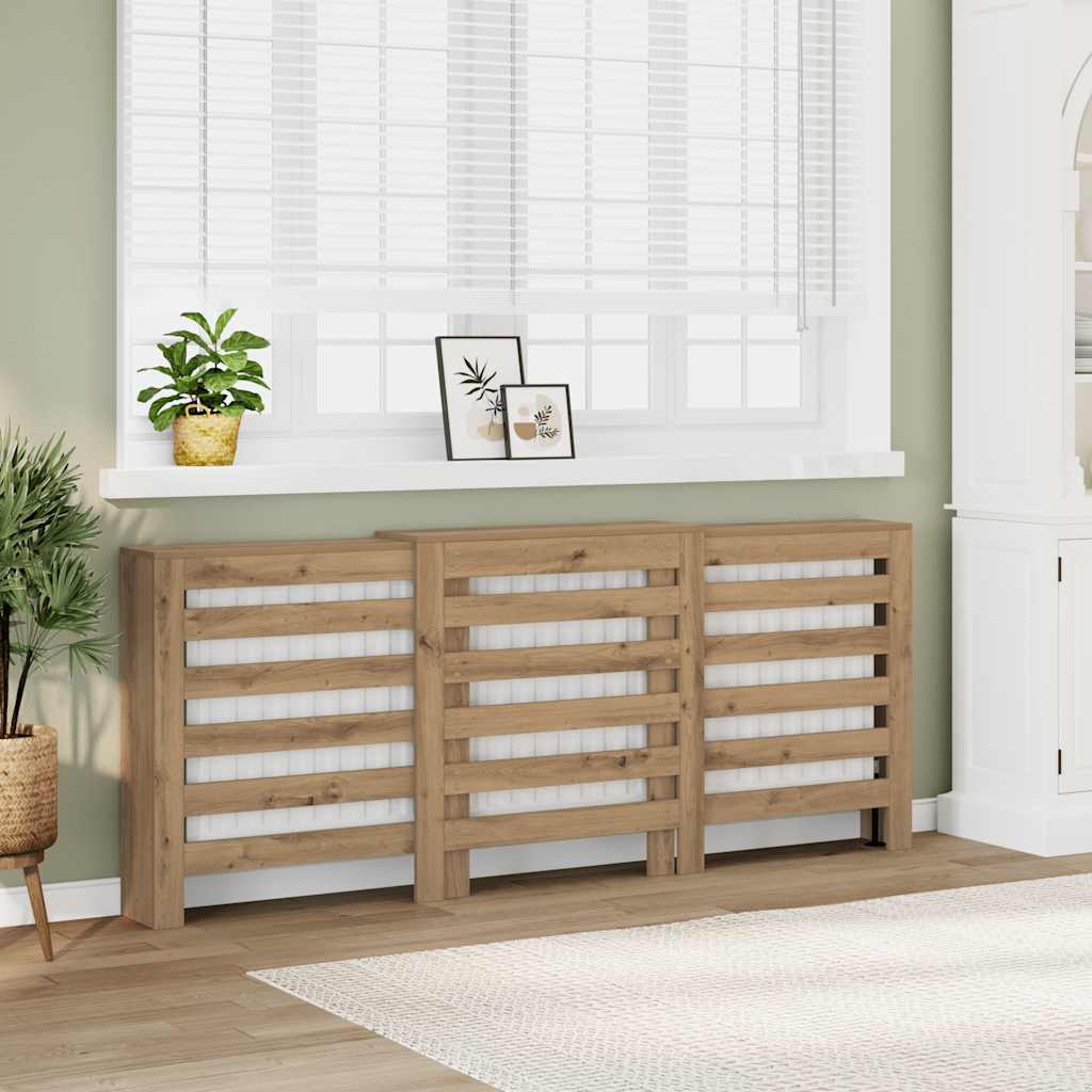 vidaXL Radiator Cover Oak 205 x 21.5 x 83.5 cm Engineered Wood 1